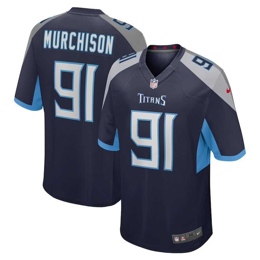 Men Tennessee Titans #91 Larrell Murchison Nike Navy Game NFL Jersey->tennessee titans->NFL Jersey